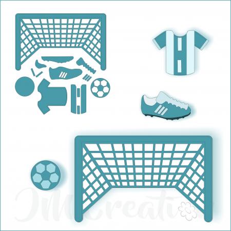 Stanzschablone - Fussball-Set